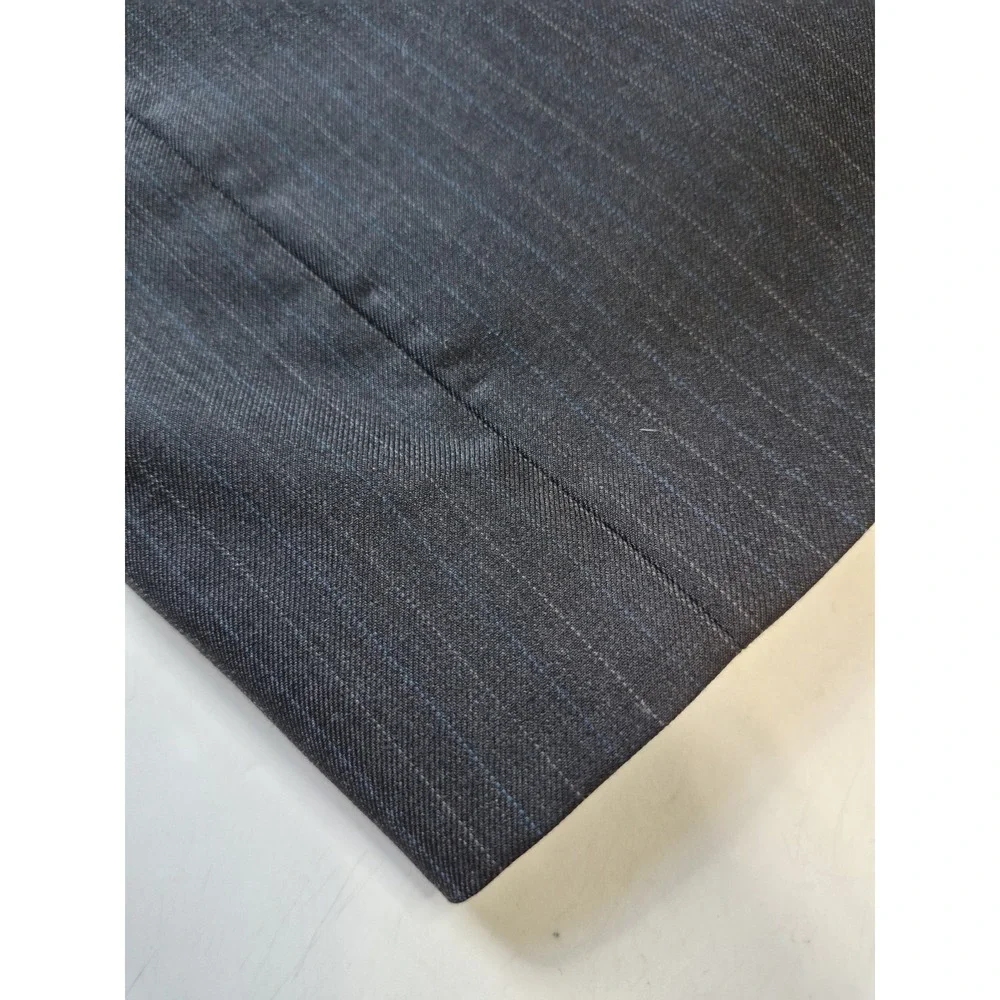 Jos A Bank Mens Wool Sport Coat 44L Charcoal Gray Pinstripe 2 Button Blazer